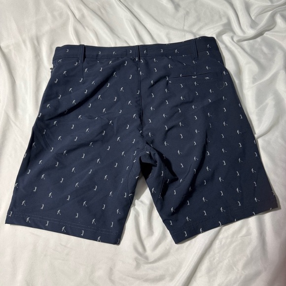 Tee Time Golf Shorts Navy Blue with White Golfer Dots Size 34 - Picture 2 of 11